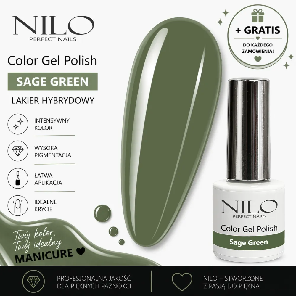 Lakier Hybrydowy Sage Green – NILO no.100